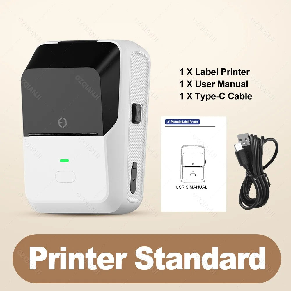 P2 Thermal Wireless Label Printer 20-58mm 2 inch Portable Bluetooth Sticker Mini Printer Price Tag Barcode Label Maker DIY