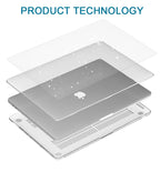 Glitter Hard Laptop Case for Macbook Air 13.6 M4 15 M3 Sparkly Clear Cover for Mac Book Pro 13 M1 M2 14 M4 16 Sleeve Accessories