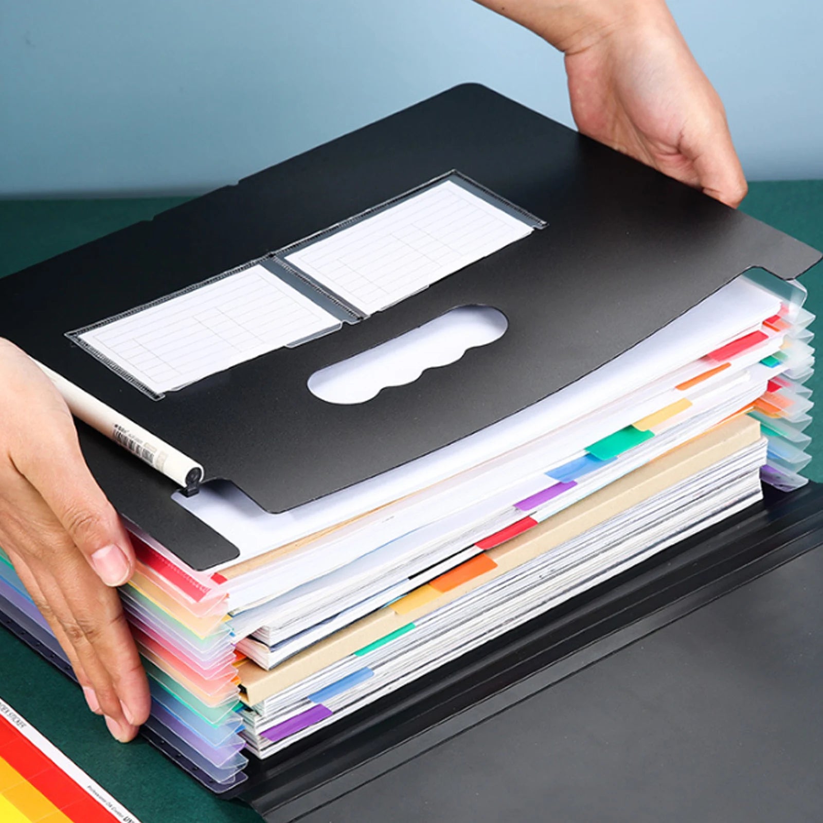 13/25 Pockets Accordian File Folder Expanding File Organizer Filing Box Multicolored Paper/Bill/Receipt/Document Holder Bag A4