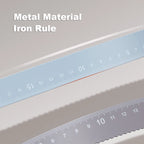 Deli 4Pcs Metal Ruler Set Multifunctional Straight Triangle Ruler Protractor Math Geometry Kit for School Kids Drawing Measuring