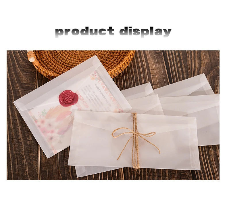 50pcs/lot Translucent Envelopes for Wedding Invitation European Style Sulfuric Acid Paper Envelope Business Storage Bag Envelope