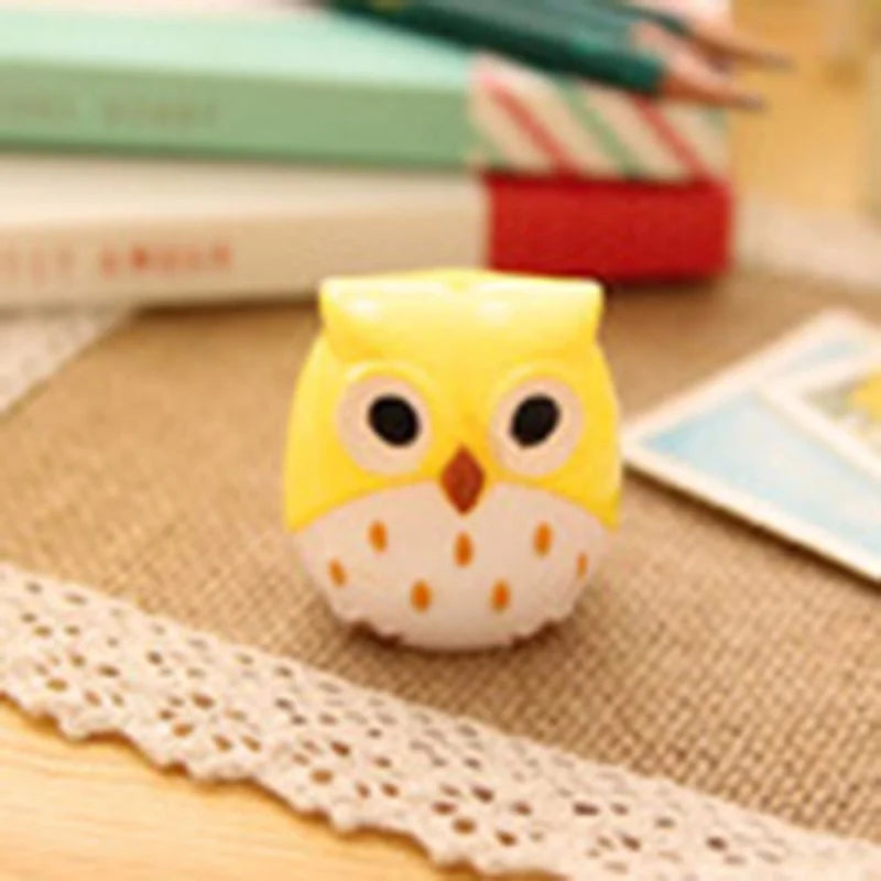 4 Color Cute Kawaii Lovely Plastic Owl Automatic Pencil Sharpener Creative Stationery Gifts for Kids School Supplies