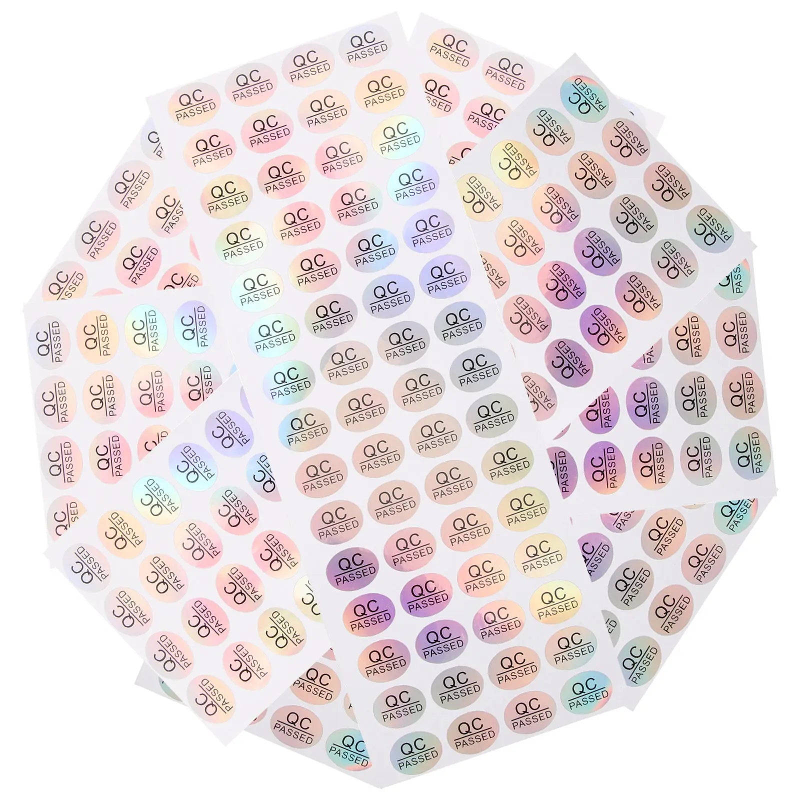5Sheets Qc Passed Stickers Warehouse Tested Labels Adhesive Status Tags Quality Inspection Stickers Shipping Quality Test