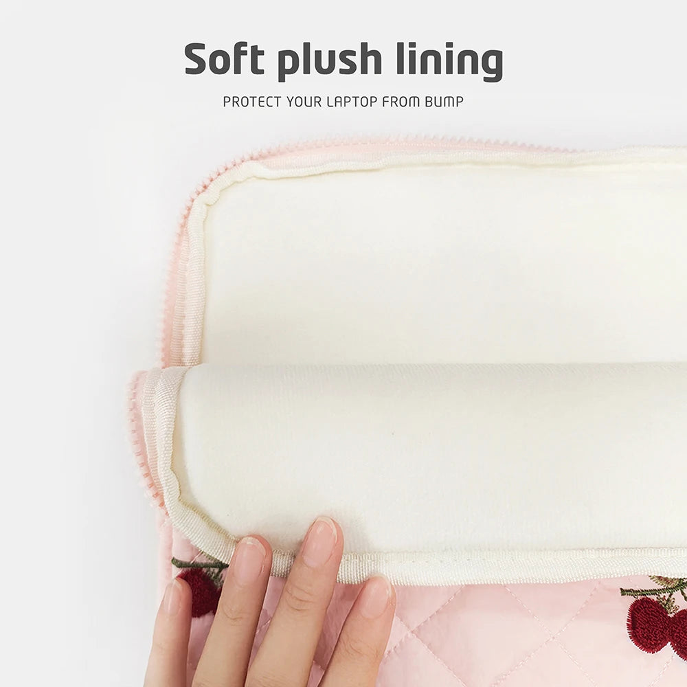 Embroidery Laptop Bag Case Macbook Air/Pro 14 15 15.6 16 Inch For Xiaomi Lenovo Dell Notebook Computer Laptop Sleeve Women