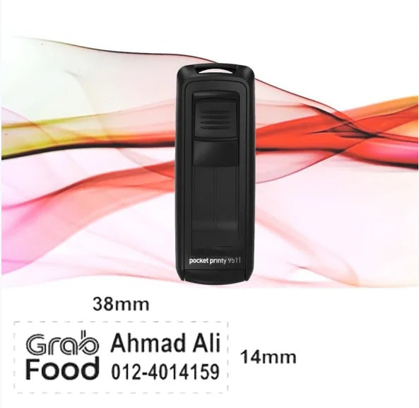 Free Custom Self Inking Engraving Pocket Stamp with Your Signature Design Text, Logo, Drawing
