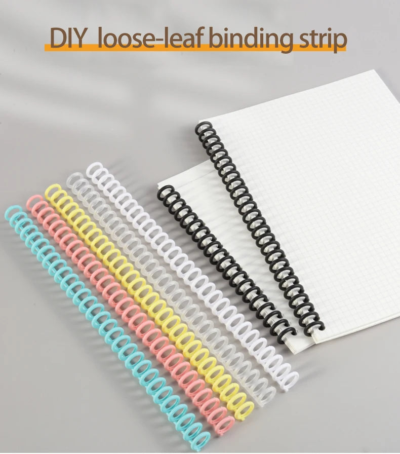 10Pcs A4/B5 Soft Plastic Loop Wire Binding Rings for Loose-Leaf Notebooks Spiral Coil Binding Strips Fastener Rings