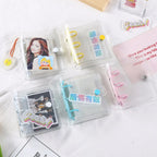 Portable Mini Handbook Glitter Notebook Pages Transparent Binder Notebook Cover Card Organizer 3 Hole Binder Clip Photo album