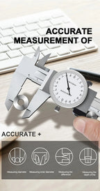Vernier Calipers 0-150/200mm 0.02mm High Precision Anti-vibration Pachometer Dial Caliper Metal Gauge Ruler Depth Measuring Tool