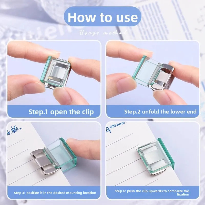 Creative Push Clip for File Organization Test Paper Storage Classification Folder Binder Sturdy Sliding Clip for Documents Books