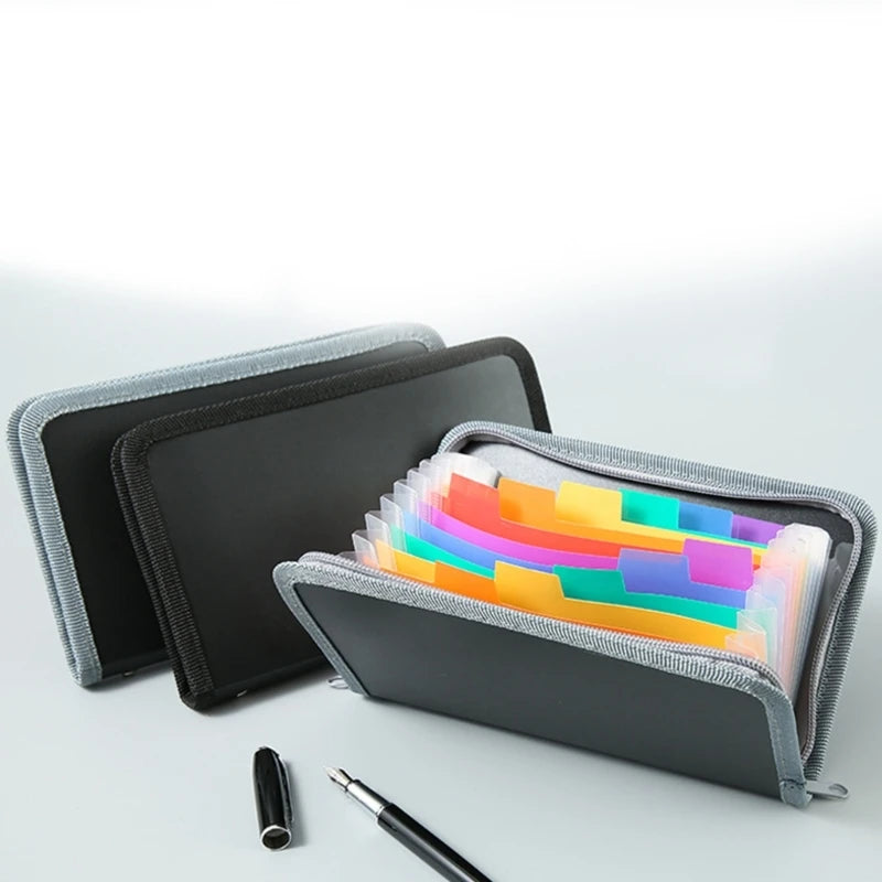 Small Expandable File Folder Zippered Accordion Folder 13 Pocket Receipt Coupon Organiser for Receipts, Coupons and Tickets
