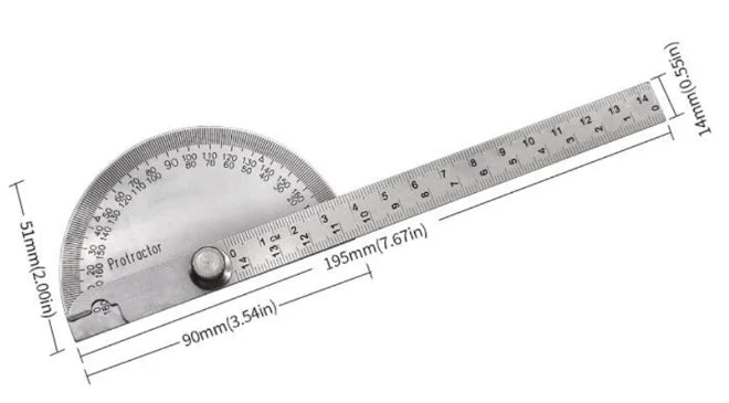 Stainless Steel Protractor & Angle Ruler Set, Multi-Angle Measuring Tool for Woodworking, Precision Angle Finder Goniometer