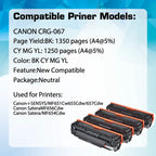 Qualicom CRG067 CRG-067 with chip compatible toner cartridge for CANON i-SENSYS MF651Cw 655Cdw 657Cdw Satera MF656Cdw MF654Cdw