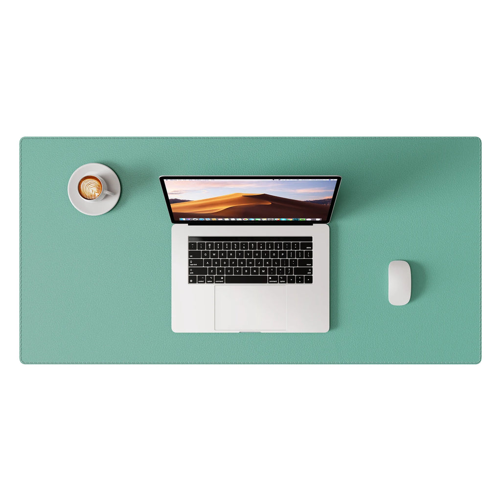 Desk Pad Protector, Mouse Pad, Office Desk Mat, Non-Slip with Stitched Edges PU Leather Desk Blotter for Office Home School