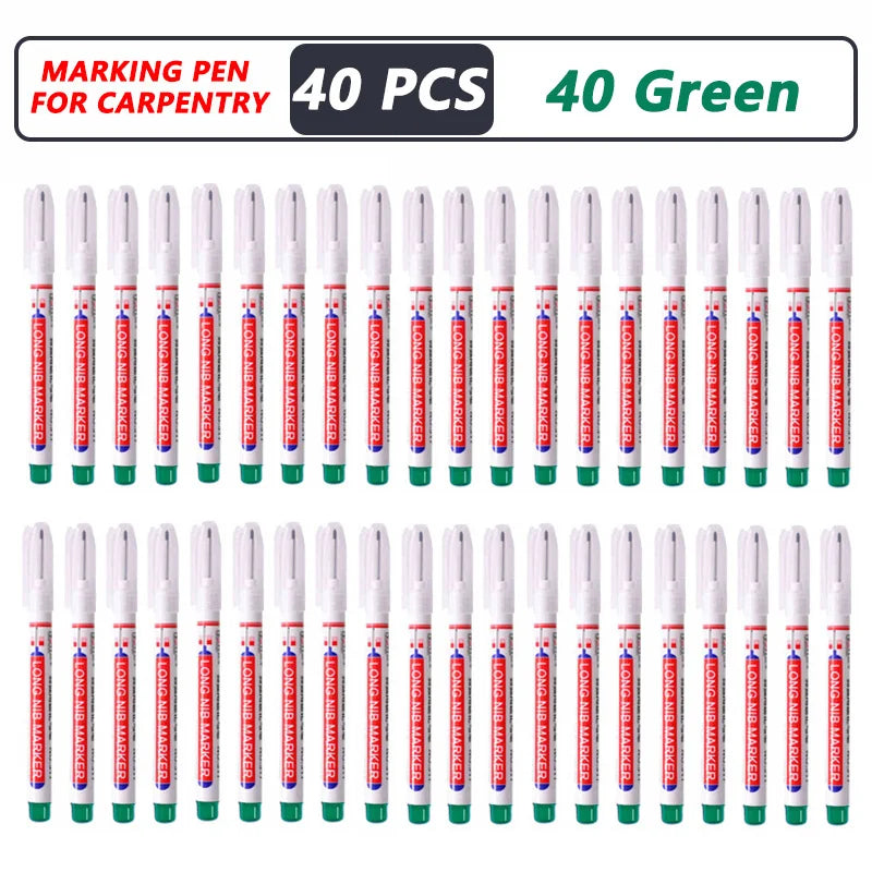 iLMH 4-40Pcs Deep Hole Long Nib Head Marker For Metal Perforating Pen Waterproof Bathroom Woodworking Decor Multi-Purpose Tool
