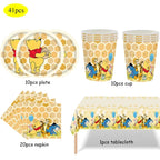 Winnie The Pooh Birthday Party Decoration Plates Napkins Table Cover Balloons Banner Baby Shower Serves 10 Guests Baby Shower