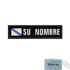 1PC 10cmX2.5cm Custom Name Flag Patch Stripes Badge Iron On Or Hook Loop Andalusia Extremadura Canary Islands Spain Galicia