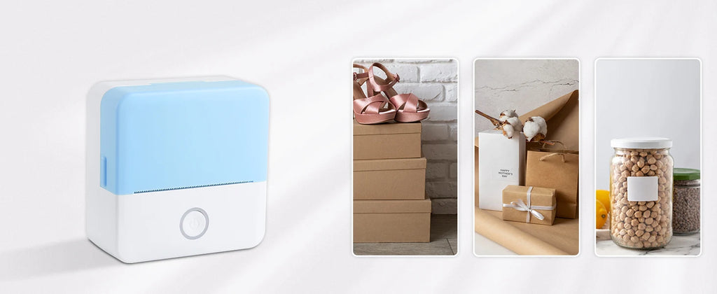 Thermal Mini Printer, Portable Inkless Sticker Maker,Bluetooth Free Cut Small Pocket Printer for Children DIY 57mm Photo Print