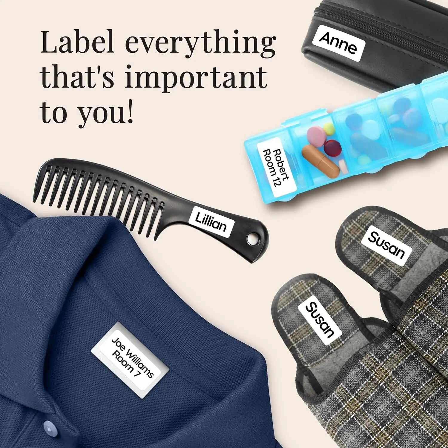 Custom Name Clothing Labels for Kids, Self-Adhesive Fabric Name Stickers, No-Iron Waterproof Washable Labels