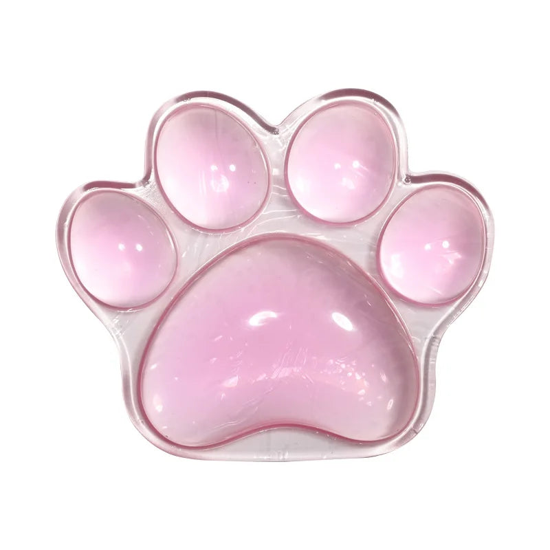 Mouse Pad Wrist Rest Transparent Wrist Guard Cute Cat's Paw Shaped Mouse Pad Non Slip Protection Hand Support Desktop Laptop
