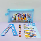 Girls Pencils Ruler Pencil Sharpener Pen Bag Toys Eraser Kids Cute Stationary Set Student School Supplies Kids Birthday Gift