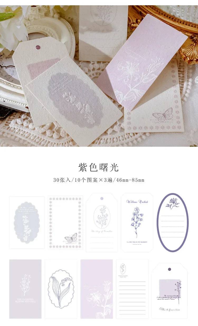 30Pcs Colorful Flower Plant Texture Card Stock Craft Paper Junk Journal Ephemera Forest Leaf Scrapbooking Material Paper Pack