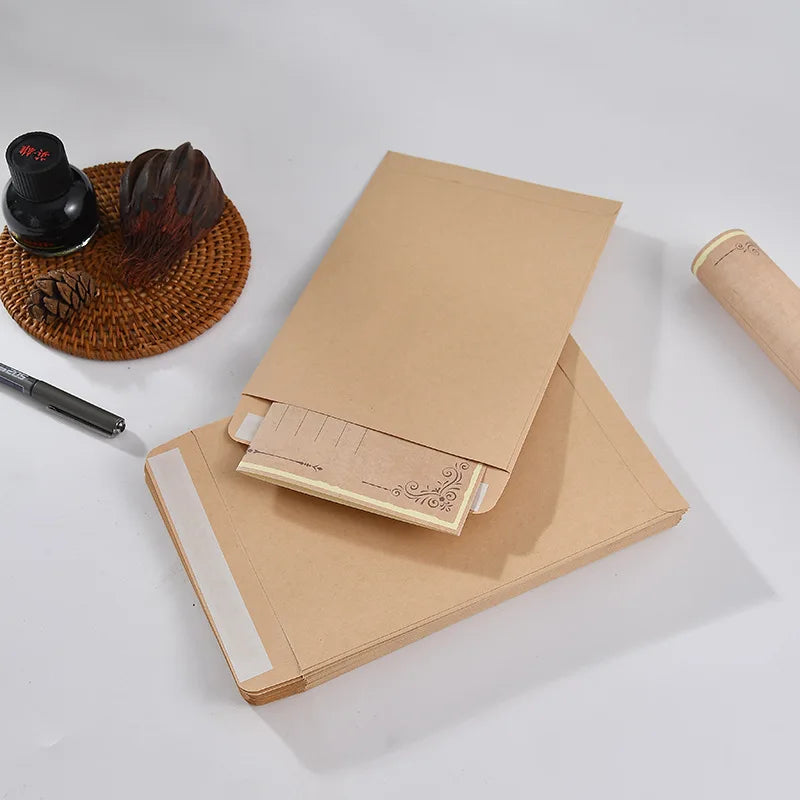 50PCS Thick Yellow Self Seal Kraft Envelopes Self Adhesive Cash Security Envelopes for Coins Seeds Cards Stamps Storage