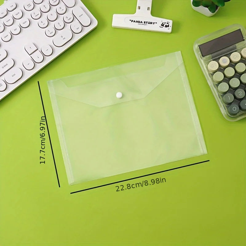 A5 Folder Bag Transparent Plastic Water Resistant File Holder File Paper Office Supplies Documents Protectors