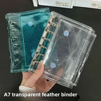 The New Transparent A7 Three-fold Hand Ledger Loose-leaf Detachable Student Portable Notes Diary Hand Ledger