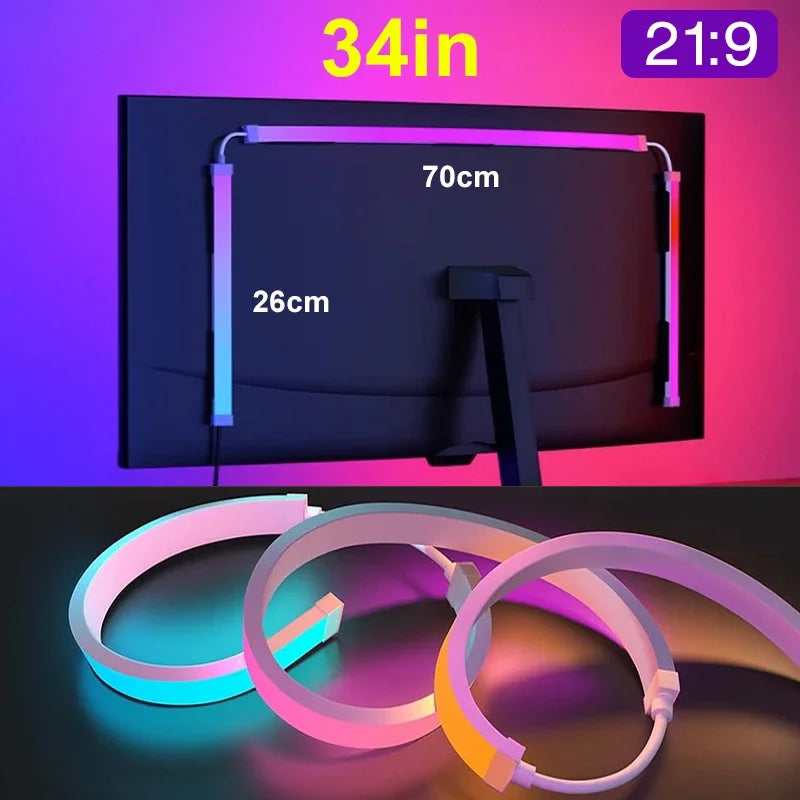 LED Light Strip Computer Screen Colar Sync Monitor Ambilight RGB Lights Ambient Lighting PC Backlight Pickup Light for Game Room