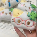 1/2/4pcs Green Clover Cat Plush Small Cat Keyring Cute Charm Keychain for Girls Women Kawaii Bag Pendant Key Chains Couple Gift