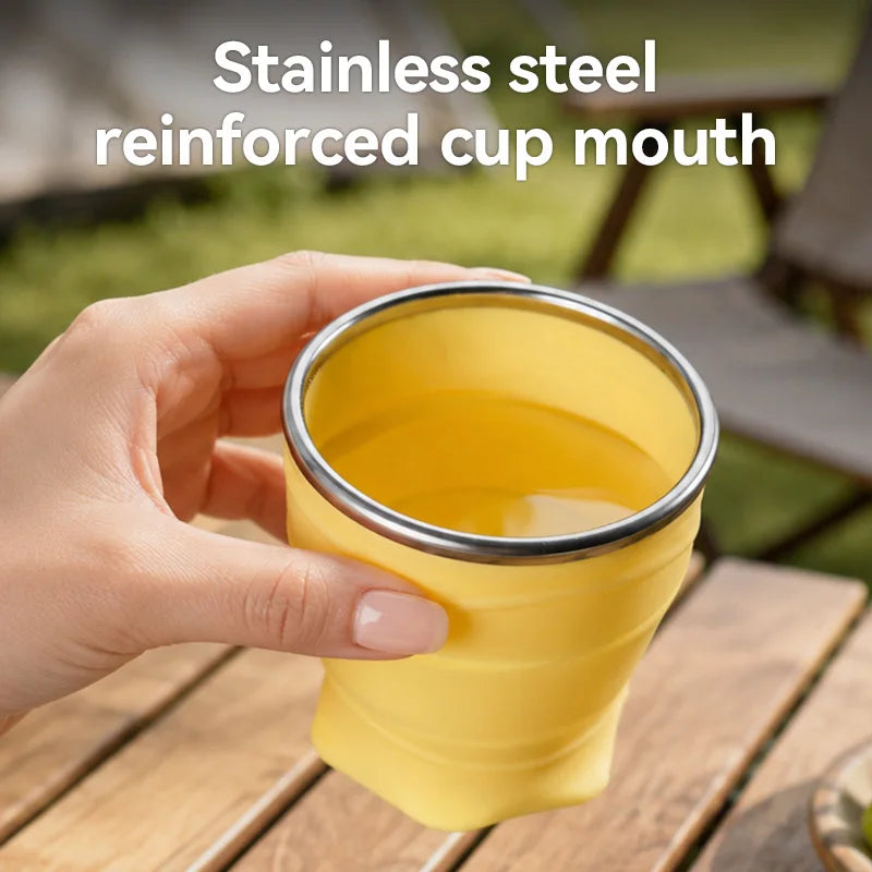 Collapsible Silicone Water Cup – Portable, Leak-Proof & BPA-Free for Travel, Hiking, Camping, Gym, Office