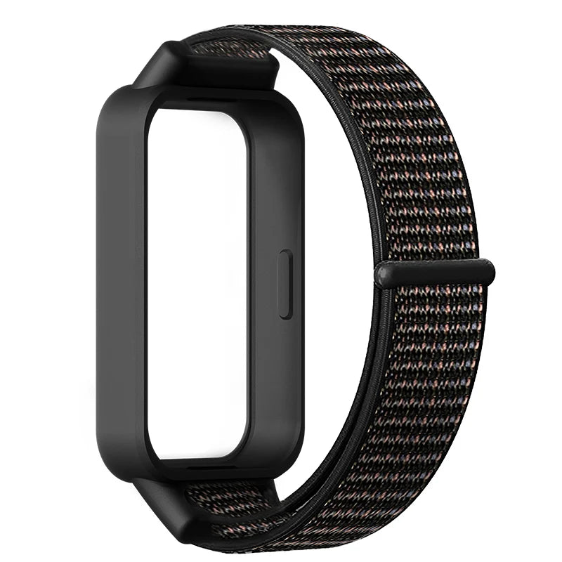 Strap+PC Case for Xiaomi mi band 9 active accessories sports Nyon bracelet correa+Protective Bumper shell Cover for Redmi band 3
