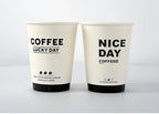 50pcs Thick Double-layer Coffee Paper Cup Disposable 90mm Caliber Hot Drink Leak Proof with Lid Shop Takeaway Paper Cups