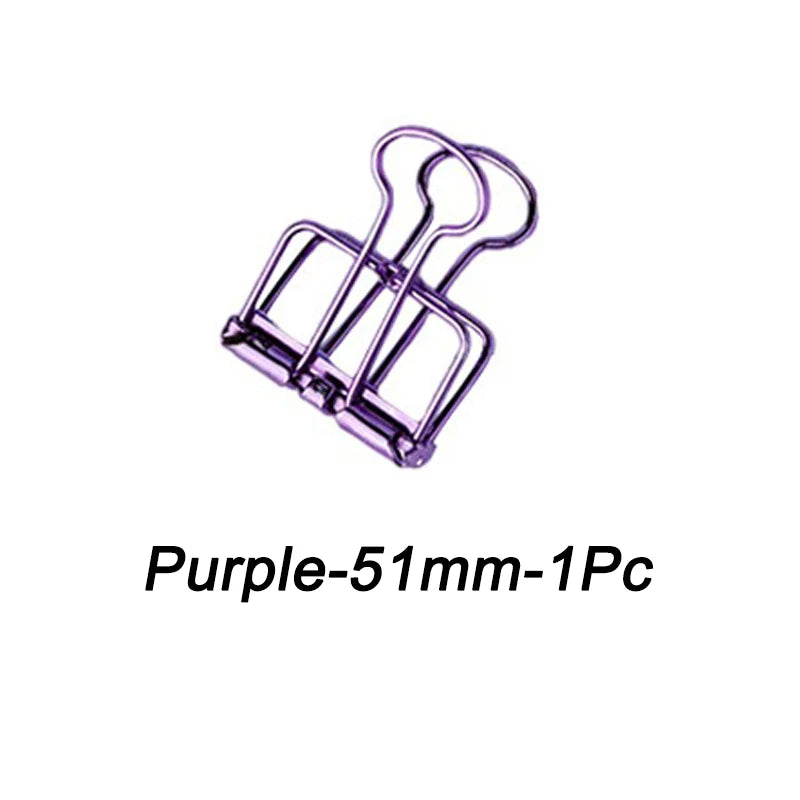 High Quality 51/32/19mm Multicolor Metal Binder Clip Clamp Paper Bookmark Clips Decorative Journal Clips School Office Supplies