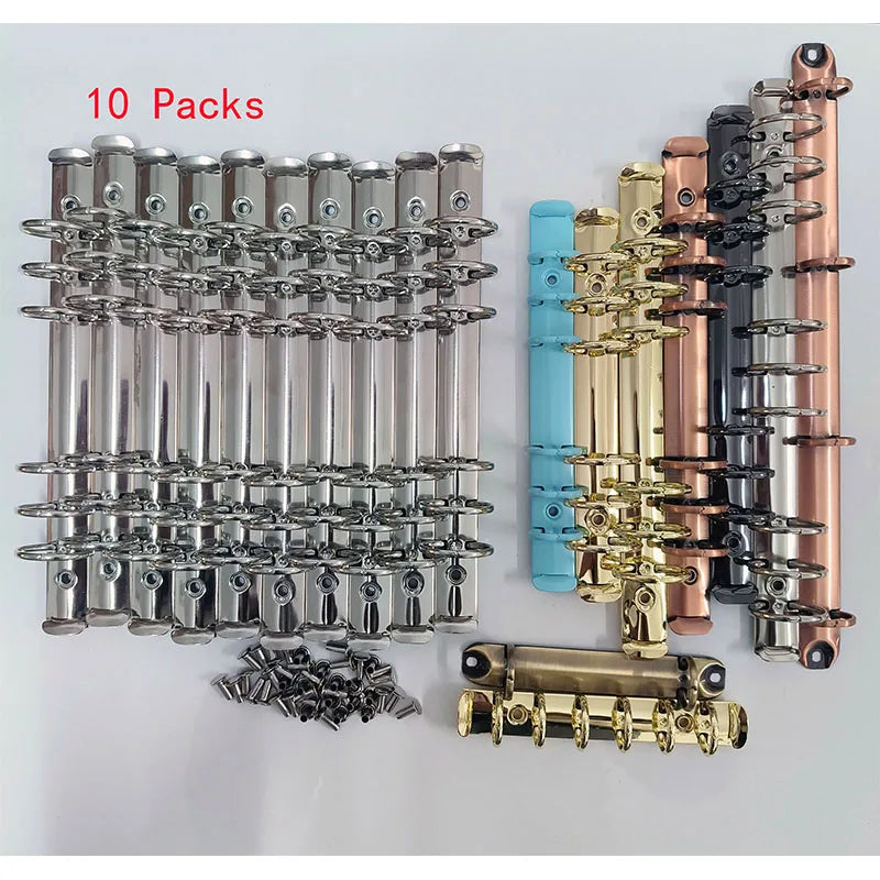 10 Pieces DIY journal notebook mechanical, 6 ring mechanism, A4 B5 A5 A6 A7 binder clip gold silver bronze black