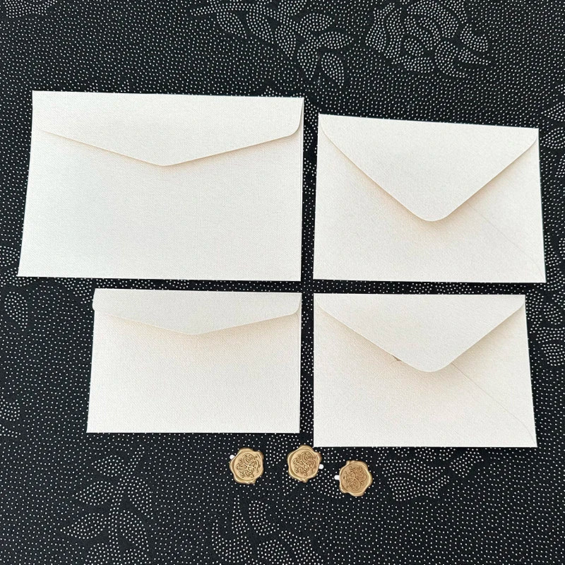30pcs/lot Thickened Linen Texture Pattern 17.5x12.5cm White Envelope Retro for Invitations Postcards Wedding Business Letters