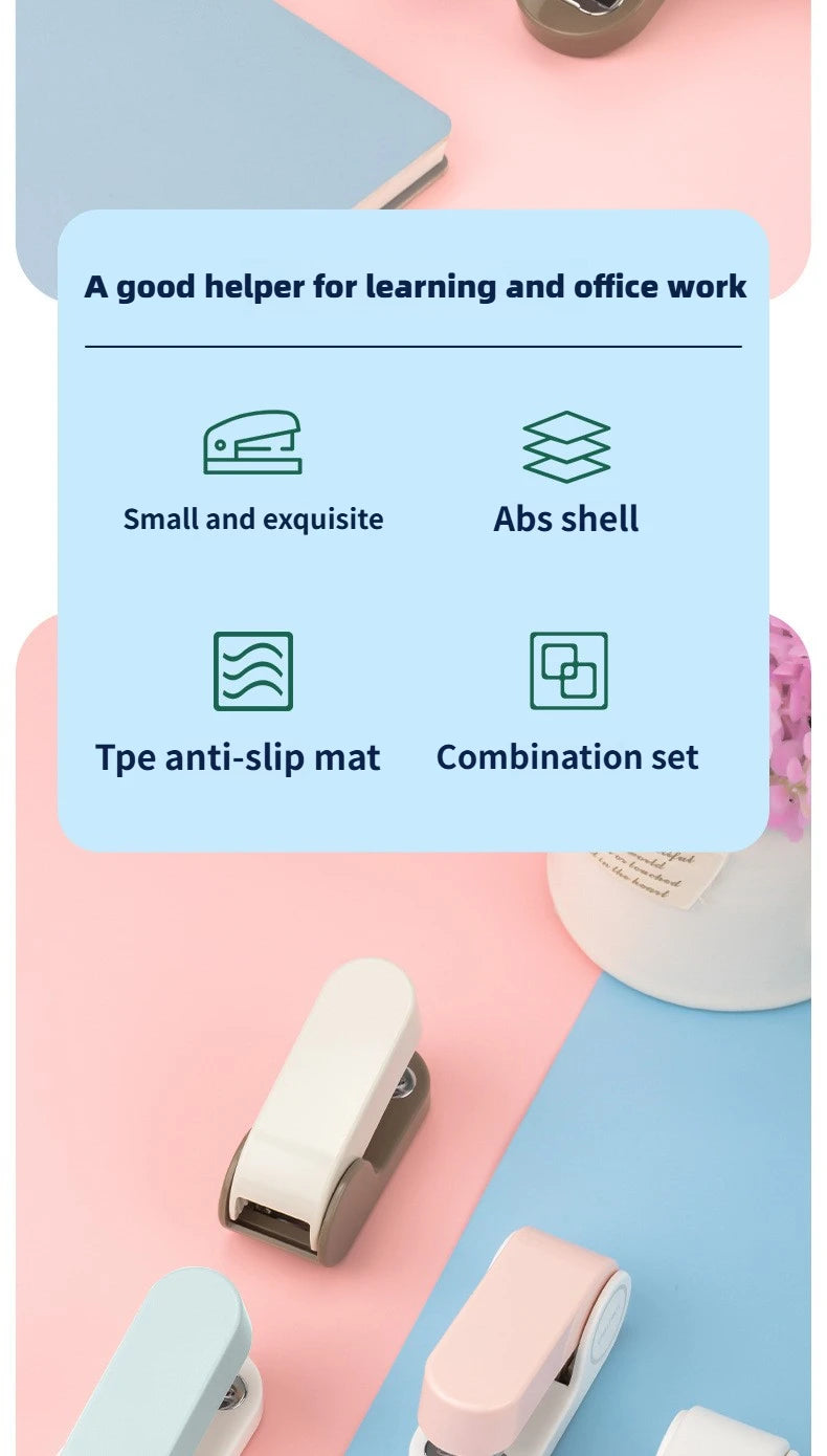 Deli Mini stapler for students, labor-saving stapler, office supplies, portable girl, cute style, stapler, stapler, no. 12 nails