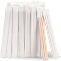 100/200/500Pcs Individually Wrapped Wooden Coffee Stirrers, 5.5-Inch Round End Disposable Stir Sticks for Cocktail & Hot Drinks