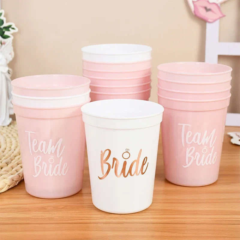 Multi set Bachelorette Party Team Bride Plastic Drinking Cups Bridal Shower Gift Bride to be Hen Party Supplies Wedding Decor
