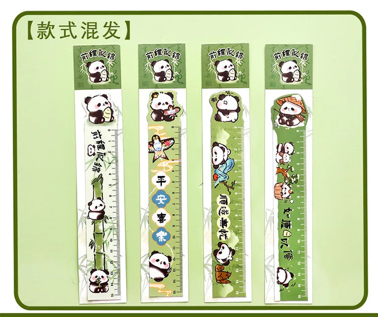 Cute Panda Magnetic Bookmark Ruler Student Creative Flexible Ruler 15cm Cartoon Rabbit Bear Capybara Magnetic Straight Ruler
