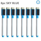 8PC Magnetic Colorful Whiteboard Pen Black White Board Markers Built In Eraser School Supply children's Graffiti Drawing pen