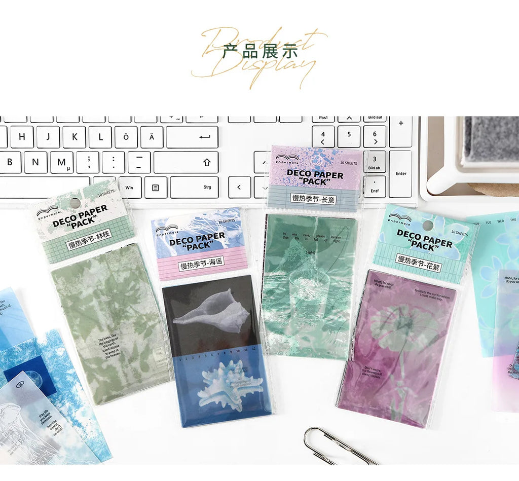 10pcs/lot Memo Pads Material Paper  slow start to the season Collection Journal Scrapbooking paper  Background Decoration Paper