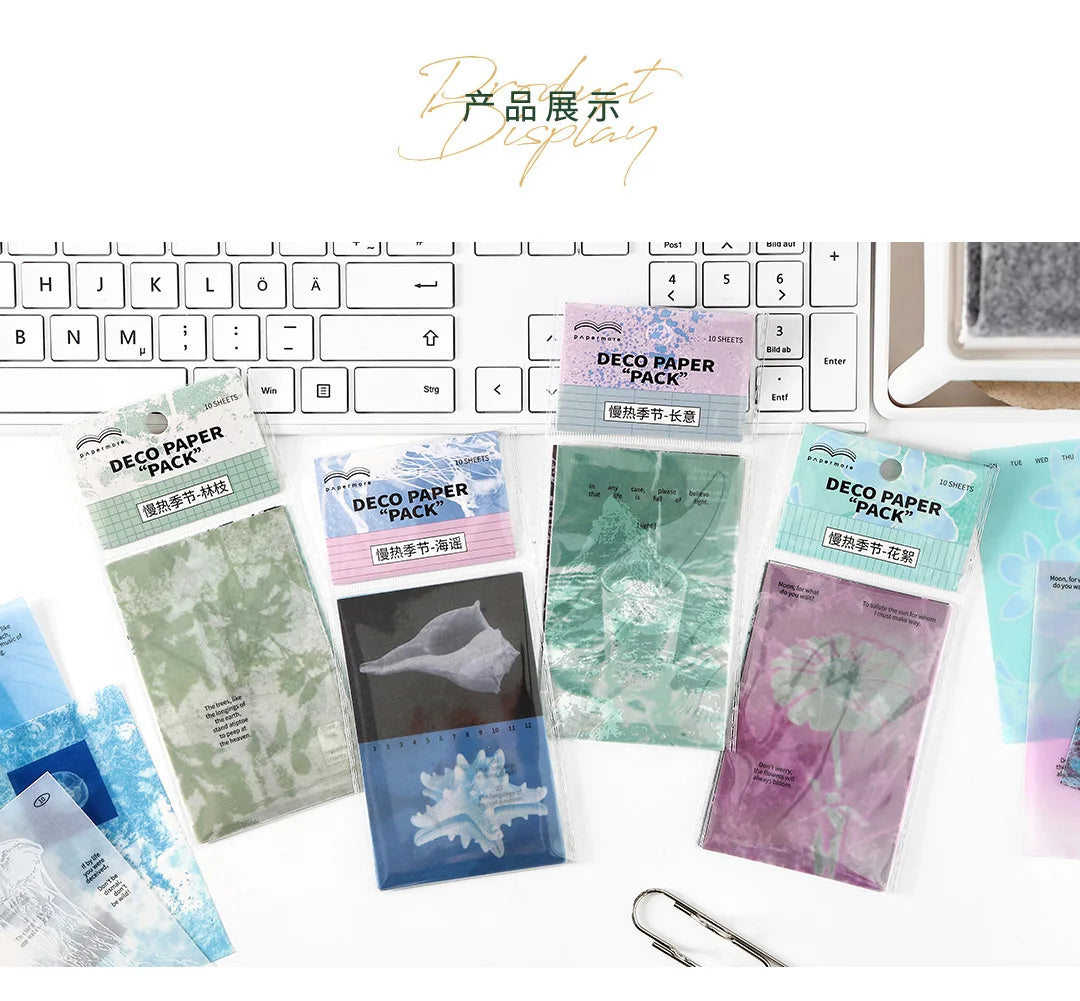 10pcs/lot Memo Pads Material Paper  slow start to the season Collection Journal Scrapbooking paper  Background Decoration Paper