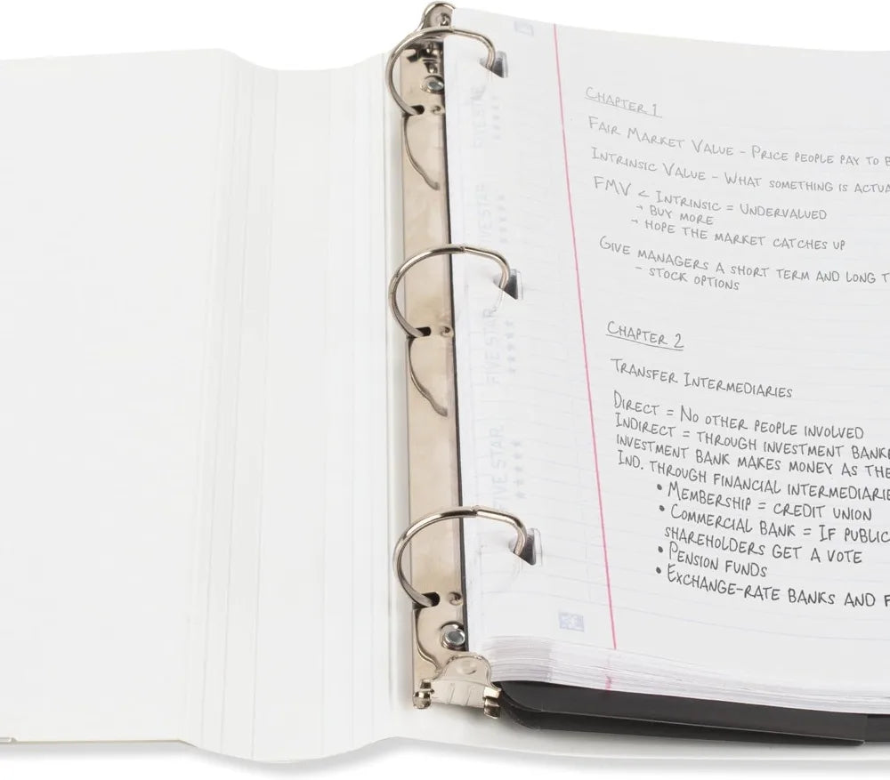 3-Ring Binder With Study App, 1 Inch D-Ring, Clear View Cover, 225 Sheet Capacity, White
