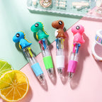 10Pcs/Lot Cute Cartoon Dinosaur Mini 4 Color Ballpoint Pen Kawaii Four Colors Pens School Office Supplies Kids Stationery Gifts