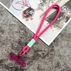 Cellphone Strap Candy Color Rope for Cards Metal Keyring Wrist Lanyard Keychain Portable Cellular Pendant Premium Hand Strap