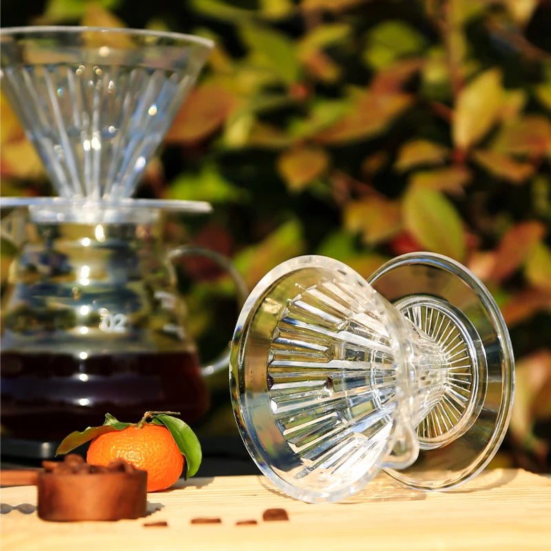 Crystal Eye Dripper 1-4 Cups Glass Slow Brewing Accessories Pour Over Coffee Dripper Reusable Coffee Maker