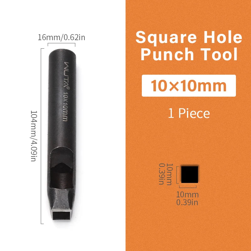 WUTA Basic 1pc Square Leather Punch Rectangle Hollow Oblong Hole Puncher Belt Strap Watch Band Cutter DIY Craft Leather Tools