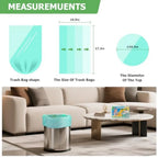 2 Gallon Mini Green Trash Bag - Small Garbage Bags For Bathroom Can 100 Count 7.5 L Unscented Compostable Biodegradable Tiny Li