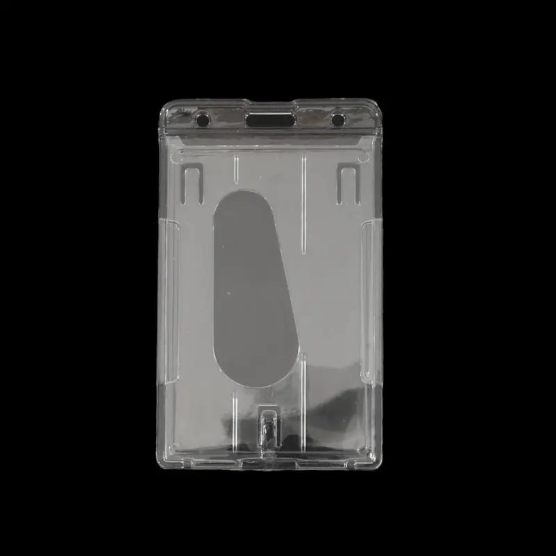 Transparent Double Cards Slots ID Tag Badge Holder with Badge Reel 2 Cards Storage Organizer Employee Pass Work Card Case Sleeve